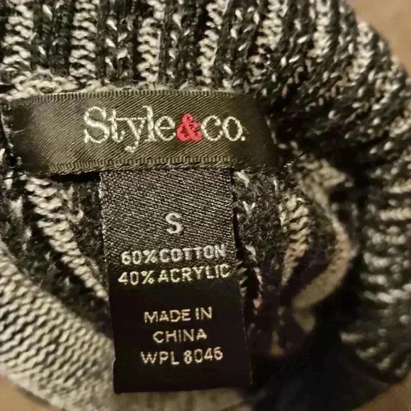 2/$30 Style&Co black gray Sleeveless Knit Sweater Vest Buttons Whimsigoth size S - Picture 2 of 8